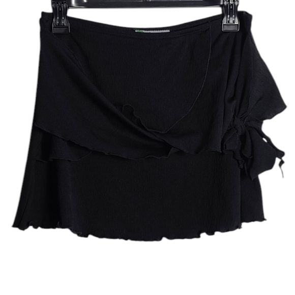 PORTOCRUZ Black Flowy Swimsuit Cover Up Womens Stretch Skirt Size Large - Picture 1 of 10